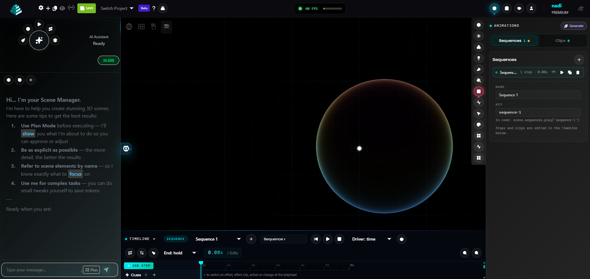 3DRise studio with the AI assistant